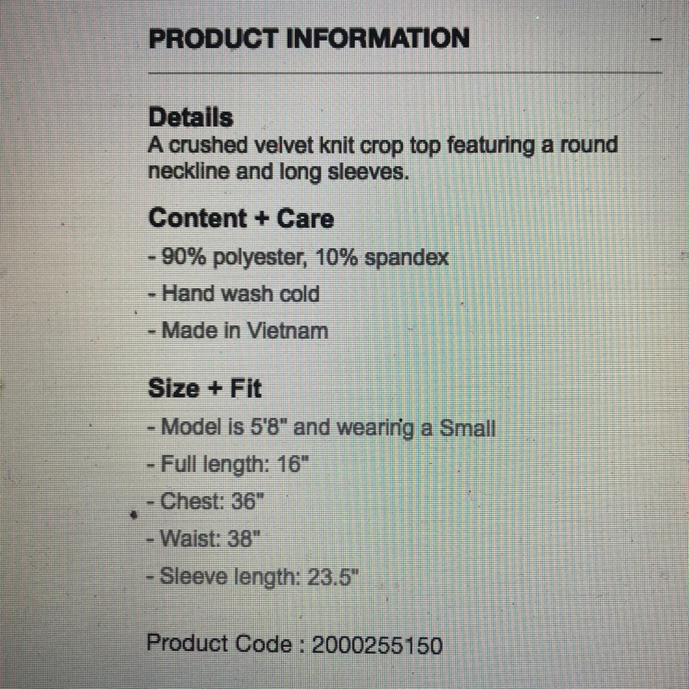 Forever 21 Crushed Velvet Crop Top - Picture 5 of 5